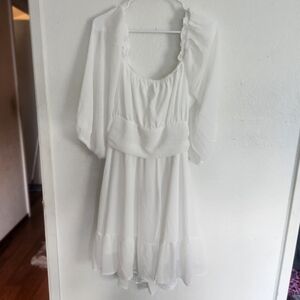 Elegant White Women's Dress